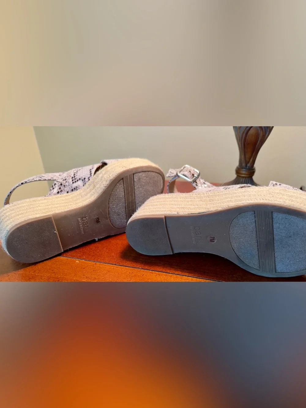 Bar III Snake-Print Espadrille Platform Sandals - Beige/Gray